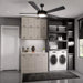 52 in. Modern Indoor Ceiling Fan with Dimmable Light Kit and Remote, Matte Black Reversible Ceiling Fan for Living Room Bedroom Basement Kitchen -5-ErisView