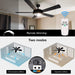 52 in. Modern Indoor Ceiling Fan with Dimmable Light Kit and Remote, Matte Black Reversible Ceiling Fan for Living Room Bedroom Basement Kitchen -6-ErisView