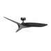 52 in. Modern Living Room Ceiling Fan, Black Downrod Ceiling Fan with Remote Control for Bedroom-ErisView