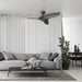 52 in. Modern Living Room Ceiling Fan, Black Downrod Ceiling Fan with Remote Control for Bedroom-ErisView