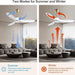 52 in. Modern Reversible Quiet Ceiling Fans with Light and Remote, 3 Blade White Gold Indoor Ceiling Fan for Bedroom Living Room-3-ErisView