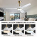 52 in. Modern Reversible Quiet Ceiling Fans with Light and Remote, 3 Blade White Gold Indoor Ceiling Fan for Bedroom Living Room-4-ErisView