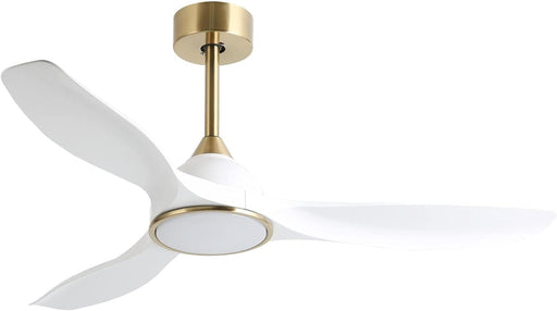 52 in. Modern Reversible Quiet Ceiling Fans with Light and Remote, 3 Blade White Gold Indoor Ceiling Fan for Bedroom Living Room-1-ErisView