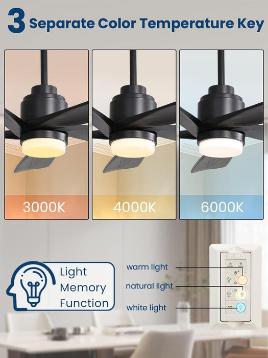 52 in. Modern Smart Ceiling Fan with Light and Remote, Compatible with Alexa Google APP, Indoor Ceiling Fans for Bedroom Living Room, Outdoor Fan for Patio-5-ErisView