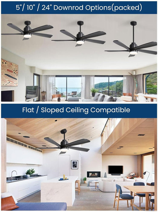 52 in. Modern Smart Ceiling Fan with Light and Remote, Compatible with Alexa Google APP, Indoor Ceiling Fans for Bedroom Living Room, Outdoor Fan for Patio-7-ErisView