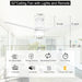 52 in. Modern White Ceiling Fan with Light and Remote, Low Profile Flush Mount Outdoor Ceiling Fan, 3 Blade Farmhouse Outdoor Patio Ceiling Fans-2-ErisView