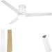 52 in. Modern White Ceiling Fan with Light and Remote, Low Profile Flush Mount Outdoor Ceiling Fan, 3 Blade Farmhouse Outdoor Patio Ceiling Fans-1-ErisView