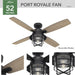 52 in. Natural Iron Ceiling Fan with LED Light and Remote Control, Ceiling Hugger Ceiling Fans-12-ErisView