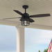 52 in. Natural Iron Ceiling Fan with LED Light and Remote Control, Ceiling Hugger Ceiling Fans-2-ErisView
