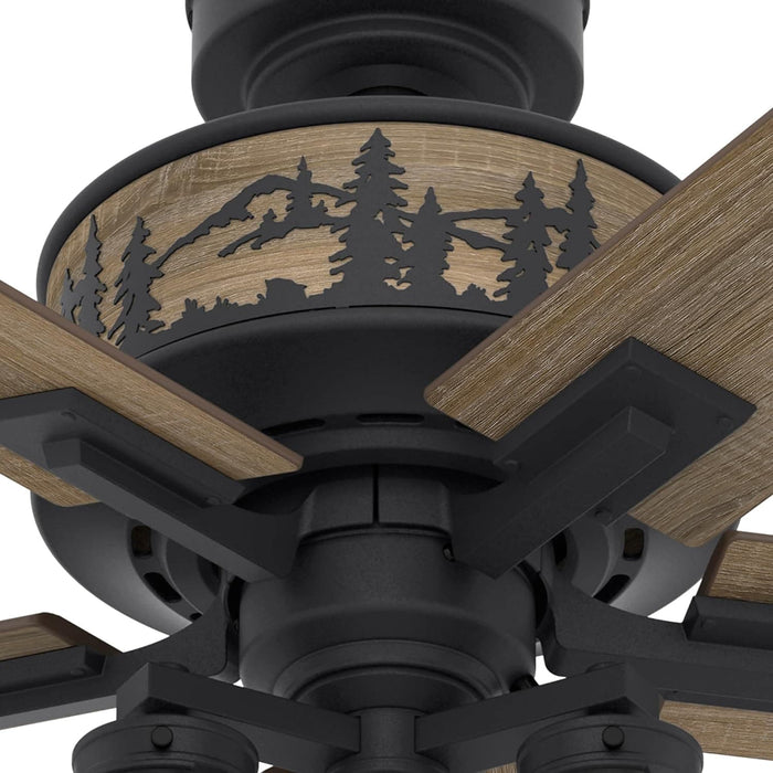 52 in. Natural Iron Indoor Ceiling Fan with LED Light and Pull Chain Control, Hugger Ceiling Fan with Light-5-ErisView