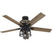 52 in. Natural Iron Indoor Ceiling Fan with LED Light and Pull Chain Control, Hugger Ceiling Fan with Light-1-ErisView