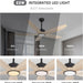 52 in. Natural Wood Blades Remote Ceiling Fan with Light, Reversible Quiet Ceiling Fans, LED Dimmable Ceiling Fan for Bedroom Living Room-6-ErisView