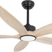 52 in. Natural Wood Blades Remote Ceiling Fan with Light, Reversible Quiet Ceiling Fans, LED Dimmable Ceiling Fan for Bedroom Living Room-1-ErisView