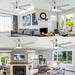 52 in. Nickel Ceiling Fan with Light and Remote. Dimmable LED Reversible Quiet Ceiling Fan. 5 Blade Modern Ceiling Fan for Bedroom Living Room Dining Room-2-ErisView