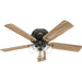 52 in. Noble Bronze Ceiling Fan, Ceiling Hugger Ceiling Fans, Flush Mount Ceiling Fan with Light-11-ErisView