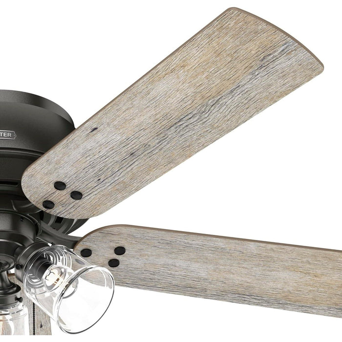 52 in. Noble Bronze Ceiling Fan, Ceiling Hugger Ceiling Fans, Flush Mount Ceiling Fan with Light-14-ErisView