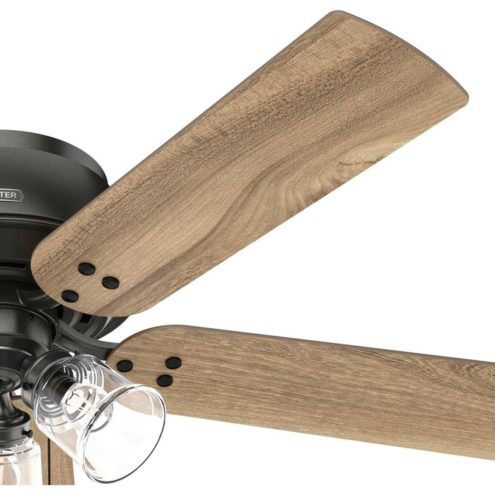 52 in. Noble Bronze Ceiling Fan, Ceiling Hugger Ceiling Fans, Flush Mount Ceiling Fan with Light-15-ErisView
