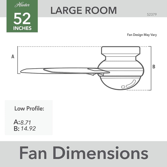 52 in. Noble Bronze Ceiling Fan, Ceiling Hugger Ceiling Fans, Flush Mount Ceiling Fan with Light-5-ErisView