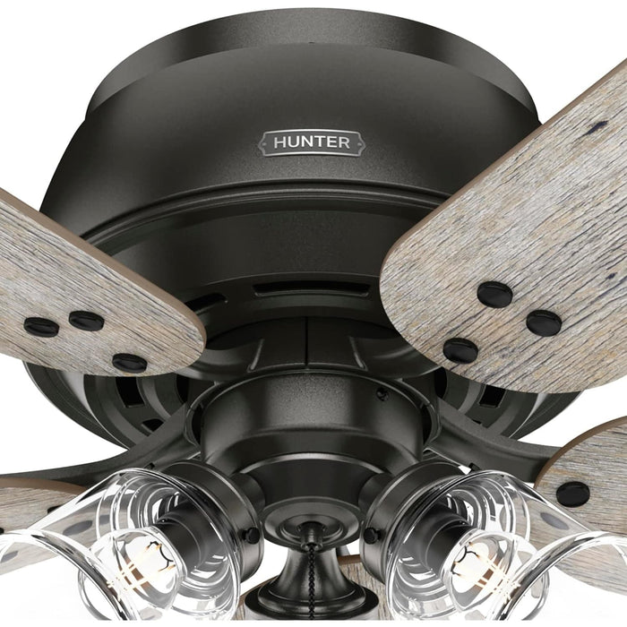52 in. Noble Bronze Ceiling Fan, Ceiling Hugger Ceiling Fans, Flush Mount Ceiling Fan with Light-8-ErisView