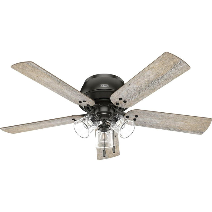 52 in. Noble Bronze Ceiling Fan, Ceiling Hugger Ceiling Fans, Flush Mount Ceiling Fan with Light-1-ErisView