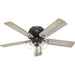 52 in. Noble Bronze Ceiling Fan, Ceiling Hugger Ceiling Fans, Flush Mount Ceiling Fan with Light-1-ErisView