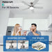 52 in. Outdoor Ceiling Fan with Light and Remote, Popular Ceiling Fans, Dimmable Noiseless Black Bedroom Ceiling Living Room Fan-10-ErisView