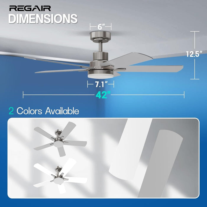 52 in. Outdoor Ceiling Fan with Light and Remote, Popular Ceiling Fans, Dimmable Noiseless Black Bedroom Ceiling Living Room Fan-12-ErisView