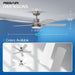 52 in. Outdoor Ceiling Fan with Light and Remote, Popular Ceiling Fans, Dimmable Noiseless Black Bedroom Ceiling Living Room Fan-12-ErisView