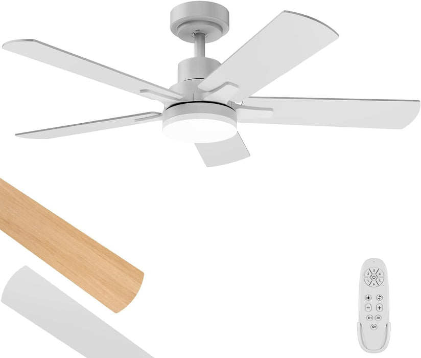 52 in. Outdoor Ceiling Fan with Light and Remote, Popular Ceiling Fans, Dimmable Noiseless Black Bedroom Ceiling Living Room Fan-13-ErisView
