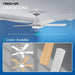 52 in. Outdoor Ceiling Fan with Light and Remote, Popular Ceiling Fans, Dimmable Noiseless Black Bedroom Ceiling Living Room Fan-18-ErisView
