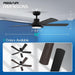 52 in. Outdoor Ceiling Fan with Light and Remote, Popular Ceiling Fans, Dimmable Noiseless Black Bedroom Ceiling Living Room Fan-6-ErisView