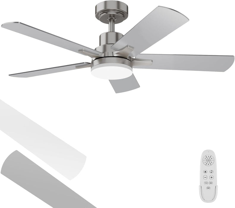 52 in. Outdoor Ceiling Fan with Light and Remote, Popular Ceiling Fans, Dimmable Noiseless Black Bedroom Ceiling Living Room Fan-7-ErisView