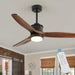 52 in. Outdoor Ceiling Fan with Light for Patio, Waterproof Reversible DC Ceiling Fan, 3 Walnut Wood Blade Wet Rated Outdoor Ceiling Fans-10-ErisView