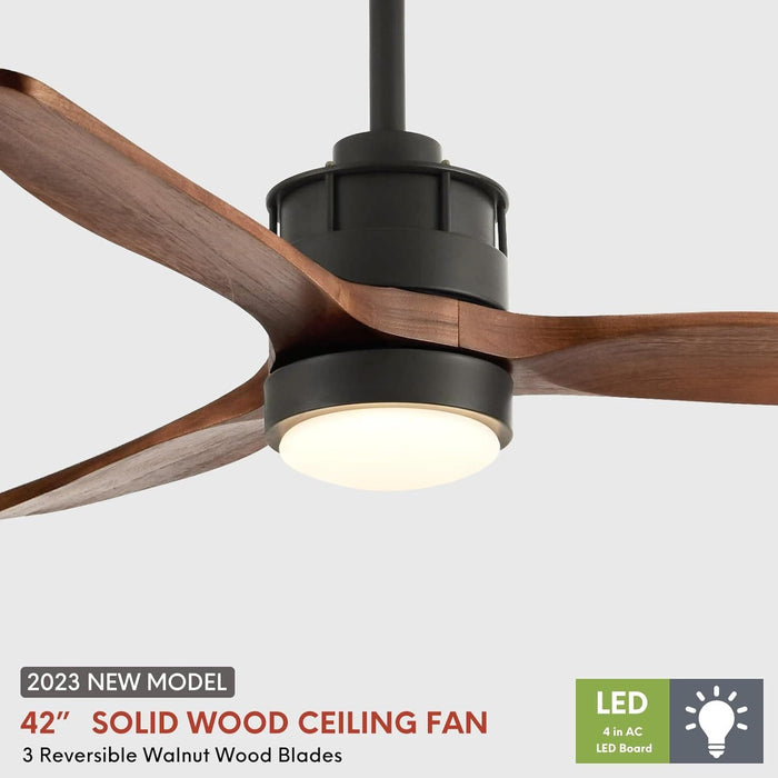 52 in. Outdoor Ceiling Fan with Light for Patio, Waterproof Reversible DC Ceiling Fan, 3 Walnut Wood Blade Wet Rated Outdoor Ceiling Fans-11-ErisView