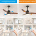 52 in. Outdoor Ceiling Fan with Light for Patio, Waterproof Reversible DC Ceiling Fan, 3 Walnut Wood Blade Wet Rated Outdoor Ceiling Fans-16-ErisView