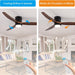52 in. Outdoor Ceiling Fan with Light for Patio, Waterproof Reversible DC Ceiling Fan, 3 Walnut Wood Blade Wet Rated Outdoor Ceiling Fans-20-ErisView