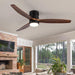 52 in. Outdoor Ceiling Fan with Light for Patio, Waterproof Reversible DC Ceiling Fan, 3 Walnut Wood Blade Wet Rated Outdoor Ceiling Fans-25-ErisView