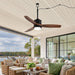 52 in. Outdoor Ceiling Fan with Light for Patio, Waterproof Reversible DC Ceiling Fan, 3 Walnut Wood Blade Wet Rated Outdoor Ceiling Fans-41-ErisView
