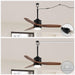 52 in. Outdoor Ceiling Fan with Light for Patio, Waterproof Reversible DC Ceiling Fan, 3 Walnut Wood Blade Wet Rated Outdoor Ceiling Fans-42-ErisView