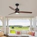 52 in. Outdoor Ceiling Fan with Light for Patio, Waterproof Reversible DC Ceiling Fan, 3 Walnut Wood Blade Wet Rated Outdoor Ceiling Fans-48-ErisView