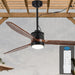 52 in. Outdoor Ceiling Fan with Light for Patio, Waterproof Reversible DC Ceiling Fan, 3 Walnut Wood Blade Wet Rated Outdoor Ceiling Fans-55-ErisView