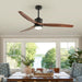 52 in. Outdoor Ceiling Fan with Light for Patio, Waterproof Reversible DC Ceiling Fan, 3 Walnut Wood Blade Wet Rated Outdoor Ceiling Fans-61-ErisView