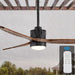 52 in. Outdoor Ceiling Fan with Light for Patio, Waterproof Reversible DC Ceiling Fan, 3 Walnut Wood Blade Wet Rated Outdoor Ceiling Fans-65-ErisView