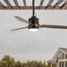 52 in. Outdoor Ceiling Fan with Light for Patio, Waterproof Reversible DC Ceiling Fan, 3 Walnut Wood Blade Wet Rated Outdoor Ceiling Fans-70-ErisView