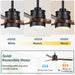 52 in. Outdoor Ceiling Fan with Light for Patio, Waterproof Reversible DC Ceiling Fan, 3 Walnut Wood Blade Wet Rated Outdoor Ceiling Fans-7-ErisView
