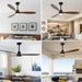 52 in. Outdoor Ceiling Fans with Light Remote Control, Low Profile Ceiling Fan for Bedroom Living Room Dining Room-2-ErisView