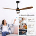 52 in. Outdoor Ceiling Fans with Light Remote Control, Low Profile Ceiling Fan for Bedroom Living Room Dining Room-7-ErisView