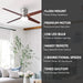 52 in. Outdoor Ceiling Fans with Light and Remote, Indoor Outdoor Reversible Modern Ceiling Fan for Bedroom Patio-19-ErisView