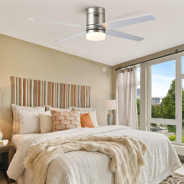 52 in. Outdoor Ceiling Fans with Light and Remote, Indoor Outdoor Reversible Modern Ceiling Fan for Bedroom Patio-24-ErisView
