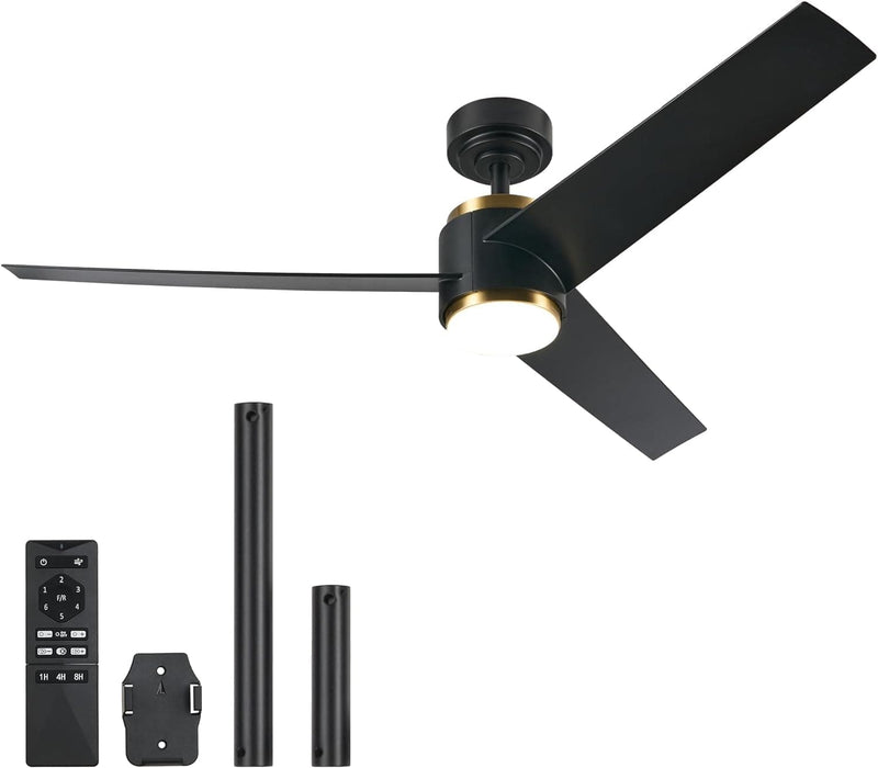 52 in. Outdoor Ceiling Fans with Light and Remote, Indoor Outdoor Reversible Modern Ceiling Fan for Bedroom Patio-9-ErisView